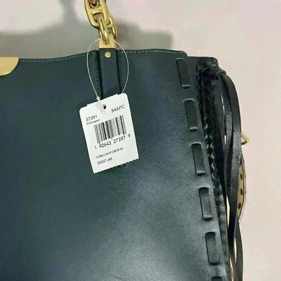 NWT COACH 37391 Dreamer Tote 34 in Colorblock Evergreen Whipstitch Rivets - Picture 5 of 16